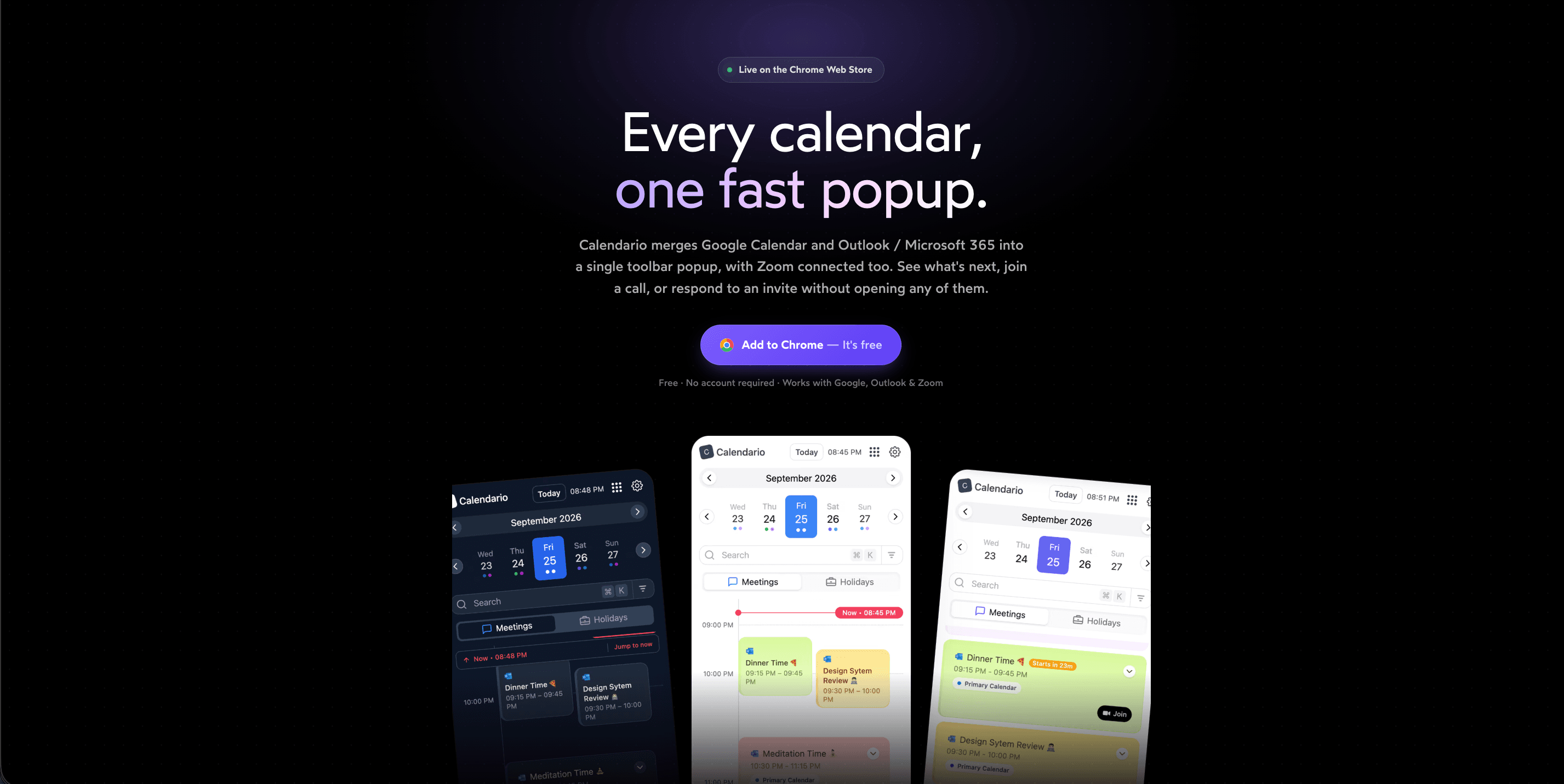 Calendario screenshot