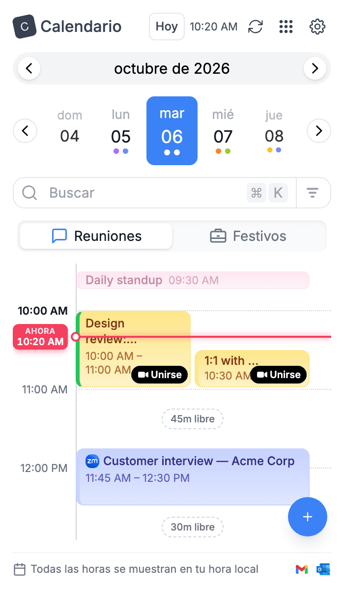 Calendario in Spanish